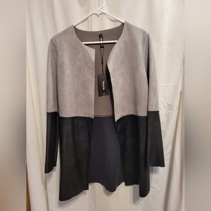 Venti6 Faux Leather Two Tone Jacket
